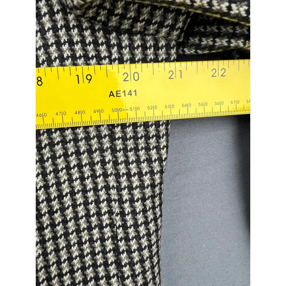Citta Uomo Blazer Men 42 Black White Good Virgin Wool Houndstooth Sport Coat